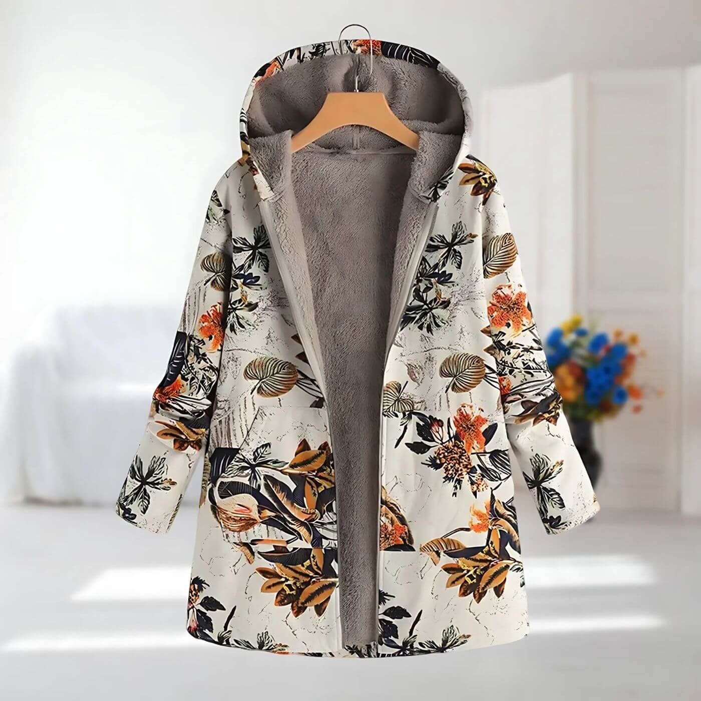 Isabelle | Floral winter coat with fleece lining