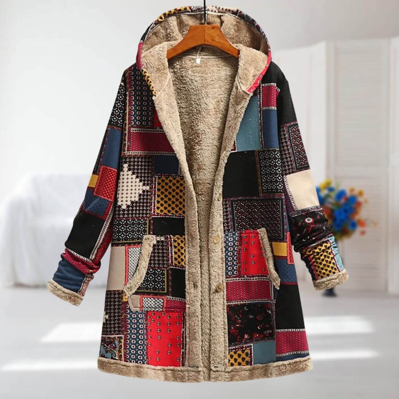 Isabelle | Floral winter coat with fleece lining