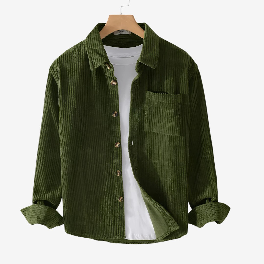 Torben | Casual men's shirt in brown corduroy