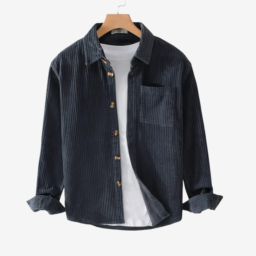 Torben | Casual men's shirt in brown corduroy