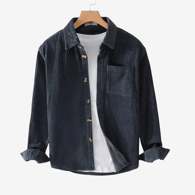 Torben | Casual men's shirt in brown corduroy