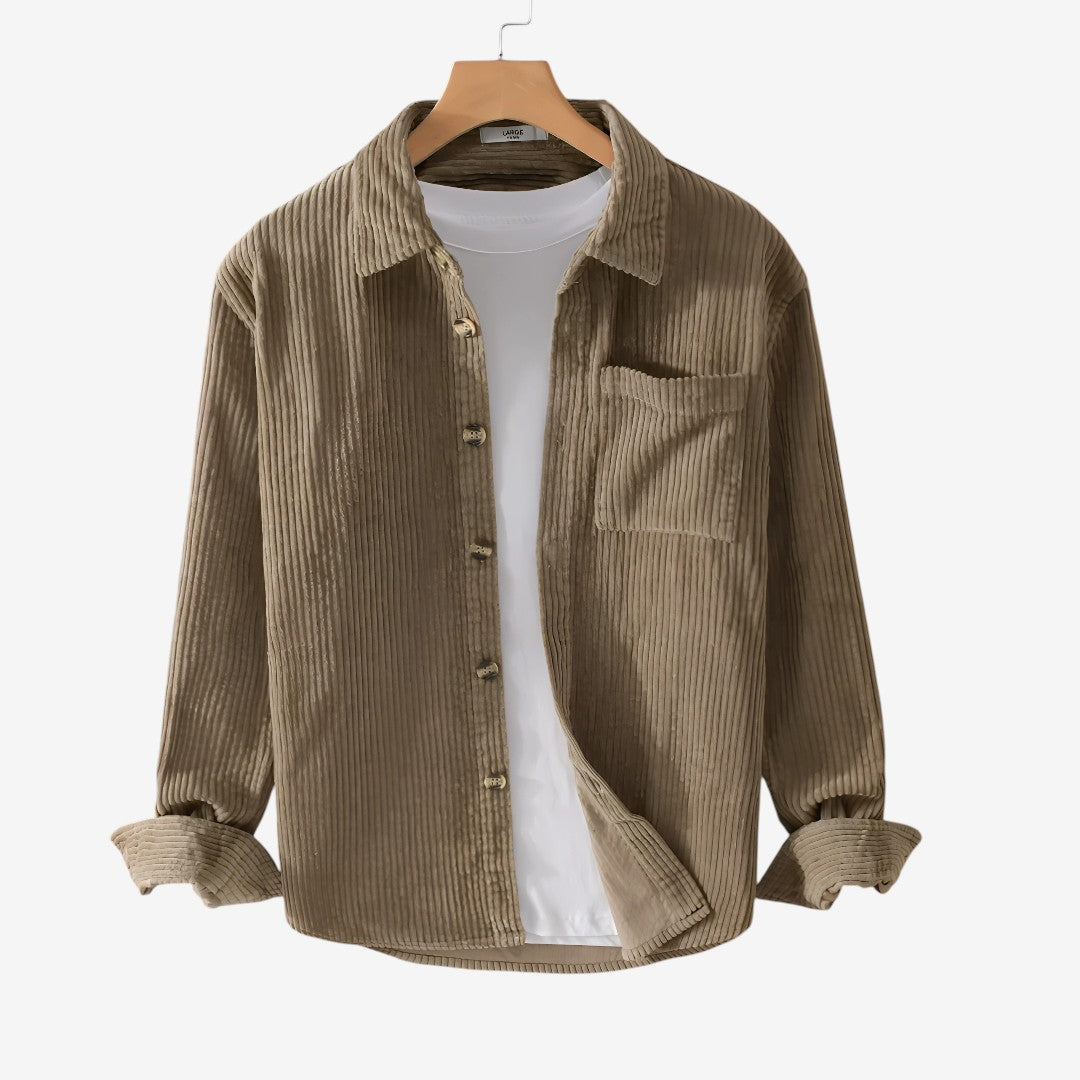 Torben | Casual men's shirt in brown corduroy