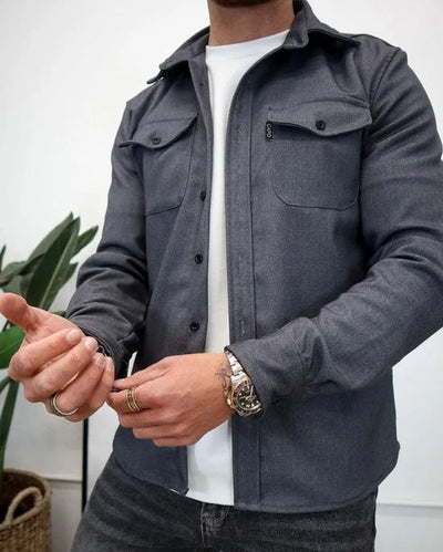 Thom | Shirt jacket with button placket in a casual style