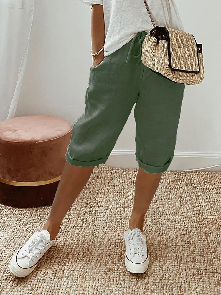 Lena | Cotton Linen Ladies Shorts