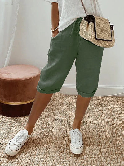Lena | Cotton Linen Ladies Shorts