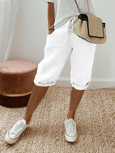 Lena | Cotton Linen Ladies Shorts