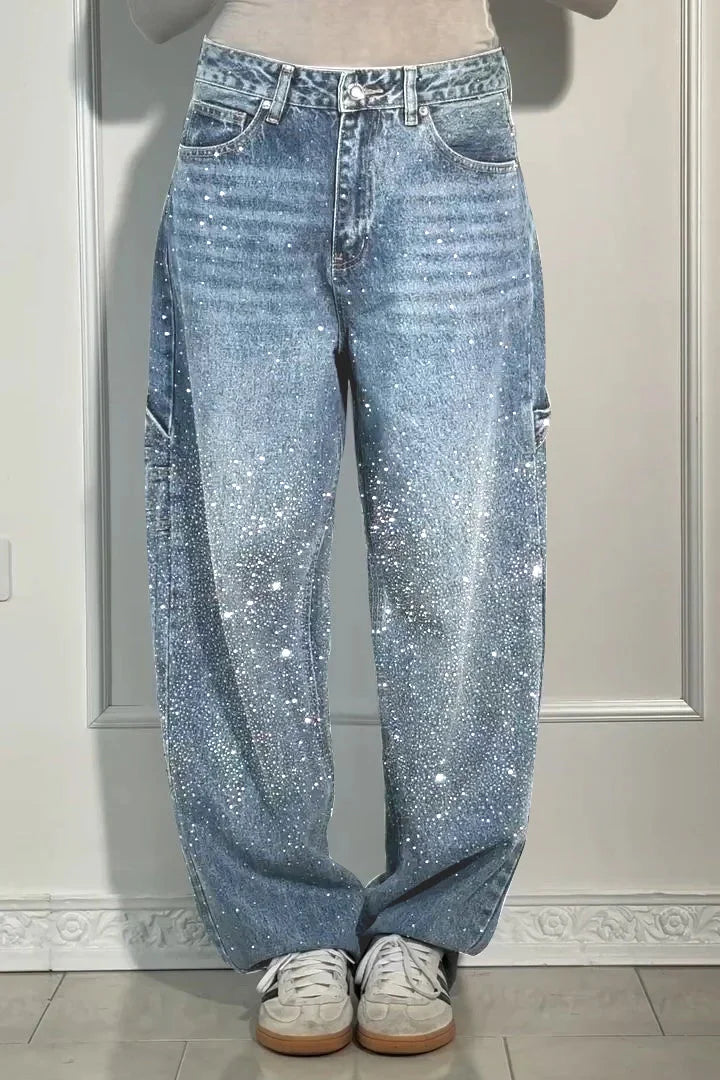 Lena | Comfortable harem jeans with rhinestones