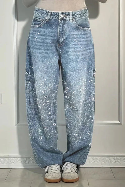 Lena | Comfortable harem jeans with rhinestones