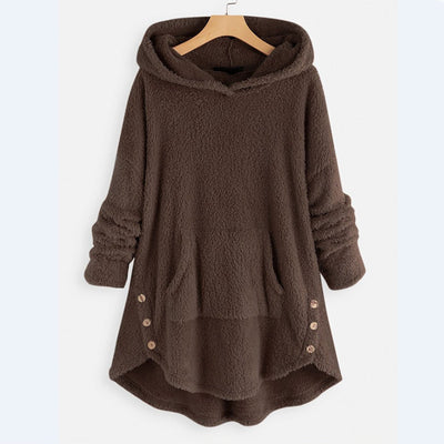 Luna | Fluffy winter hoodie with hood for women