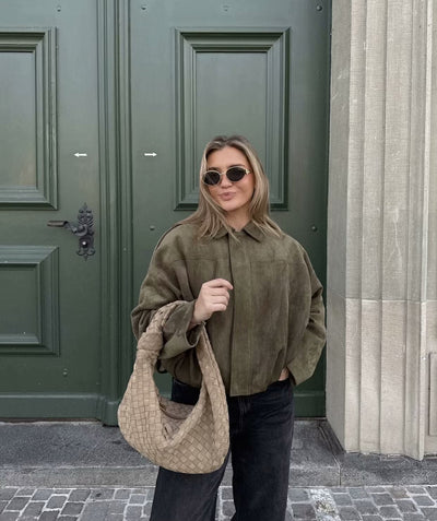 Lina | Stylish suede jacket for women in a pilot look