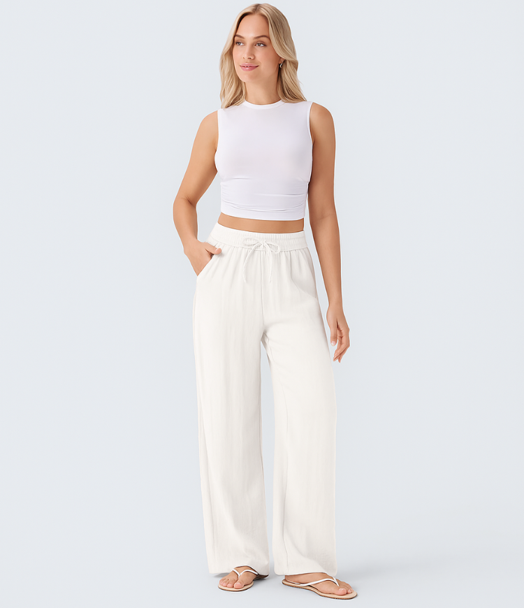 Elena | Comfortable women's linen trousers for warm days