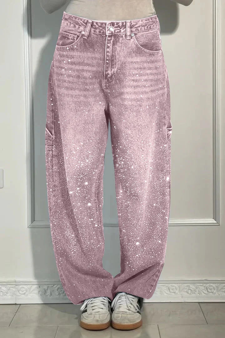 Lena | Comfortable harem jeans with rhinestones