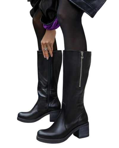 Amelia | Stylish leather boots with comfortable heels