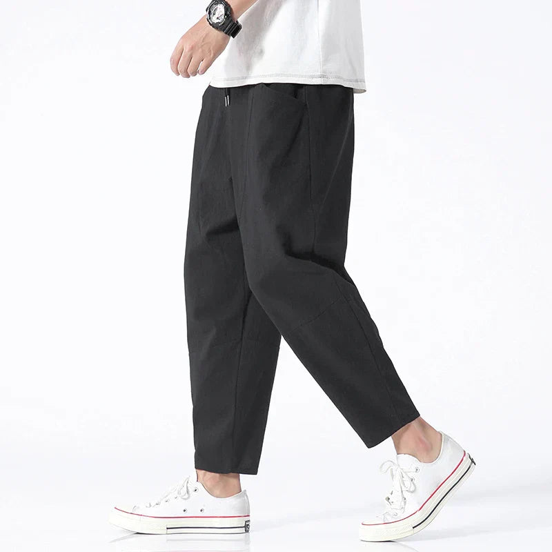 Urban cropped cotton trousers
