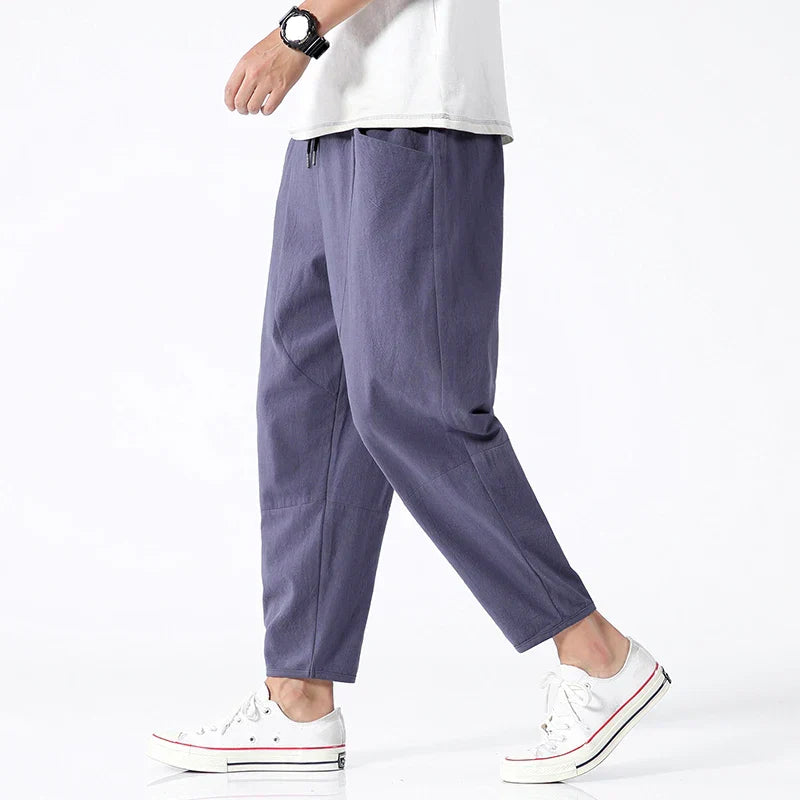 Urban cropped cotton trousers