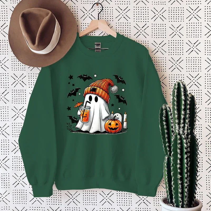 NovaWeen | Cosy Halloween sweatshirt with ghost print