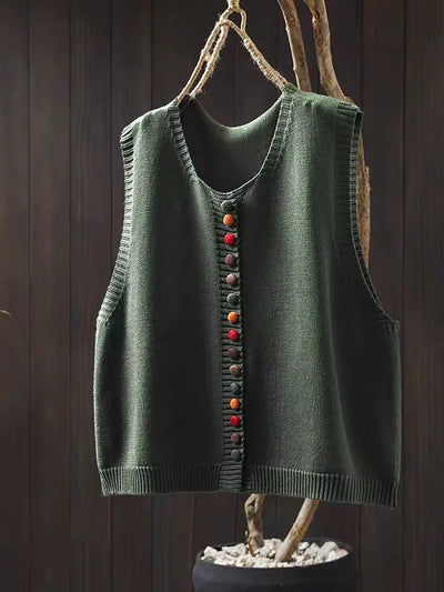 Juliette | Chic knitted waistcoat with button embellishment