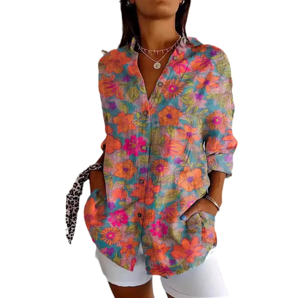 Natalie | Colourful patterned blouse