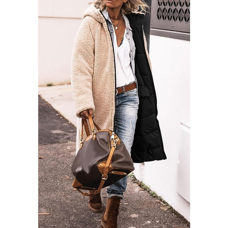 SARAH | Elegant women's reversible coat with hood