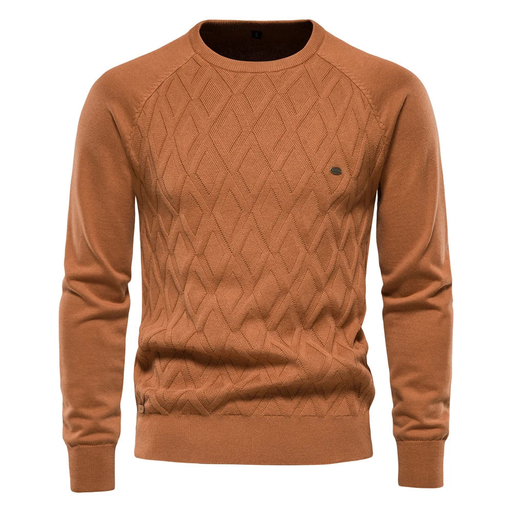 Leon | Timeless jumper for men with diamond pattern