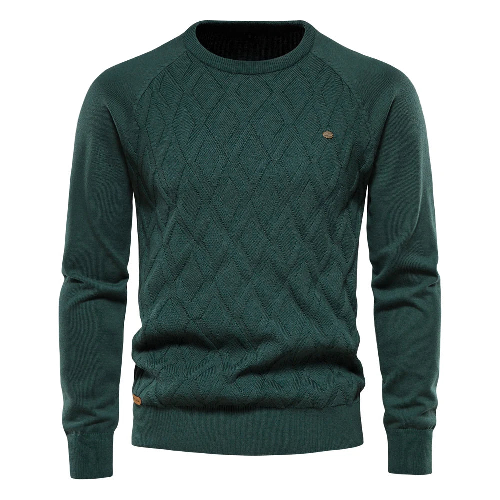 Leon | Timeless jumper for men with diamond pattern