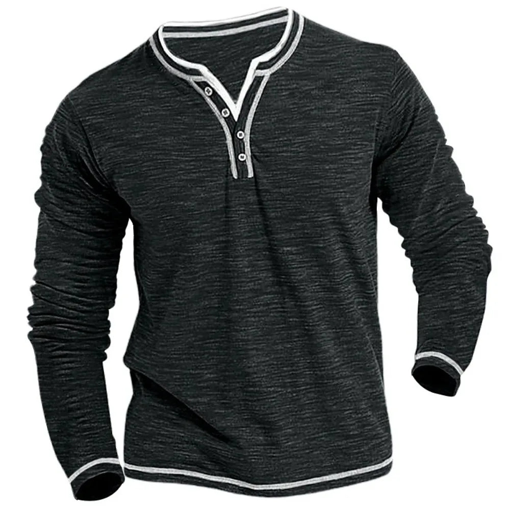 Lukas | Men's long-sleeved shirt with V-neck