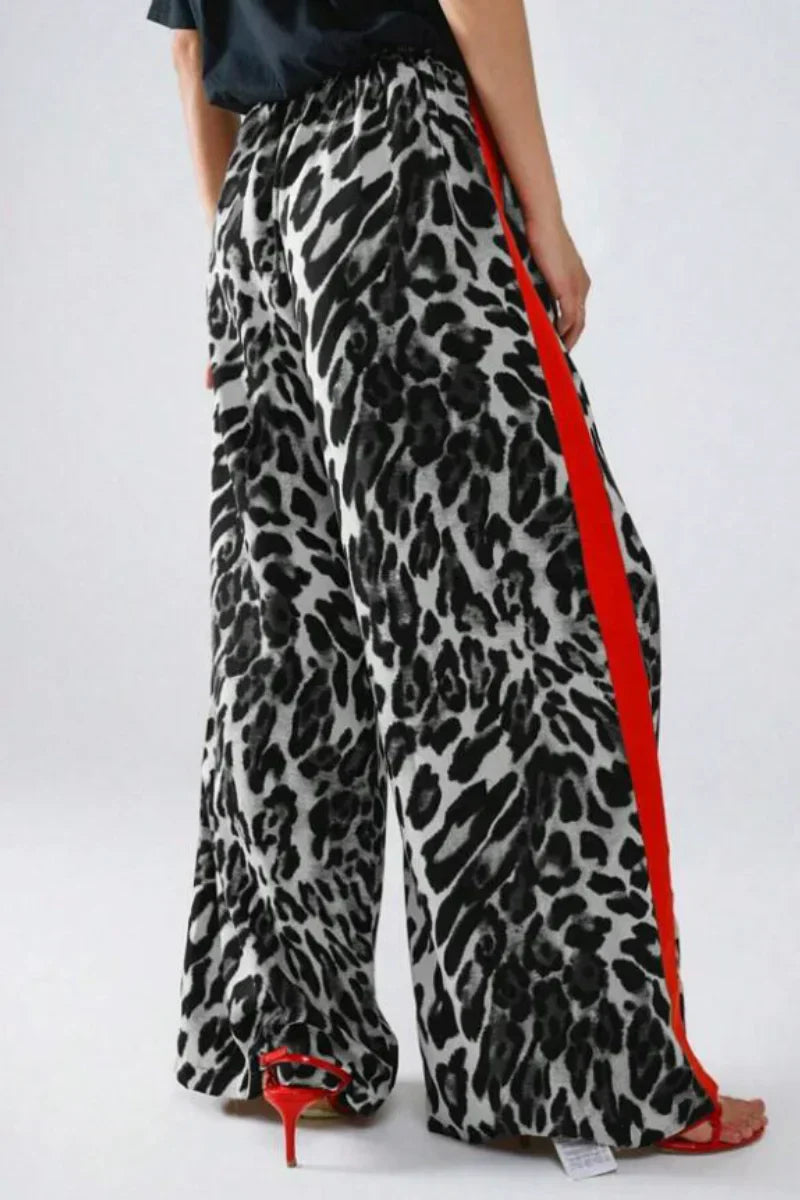 Claudia | Stylish trousers with leopard print and stripes