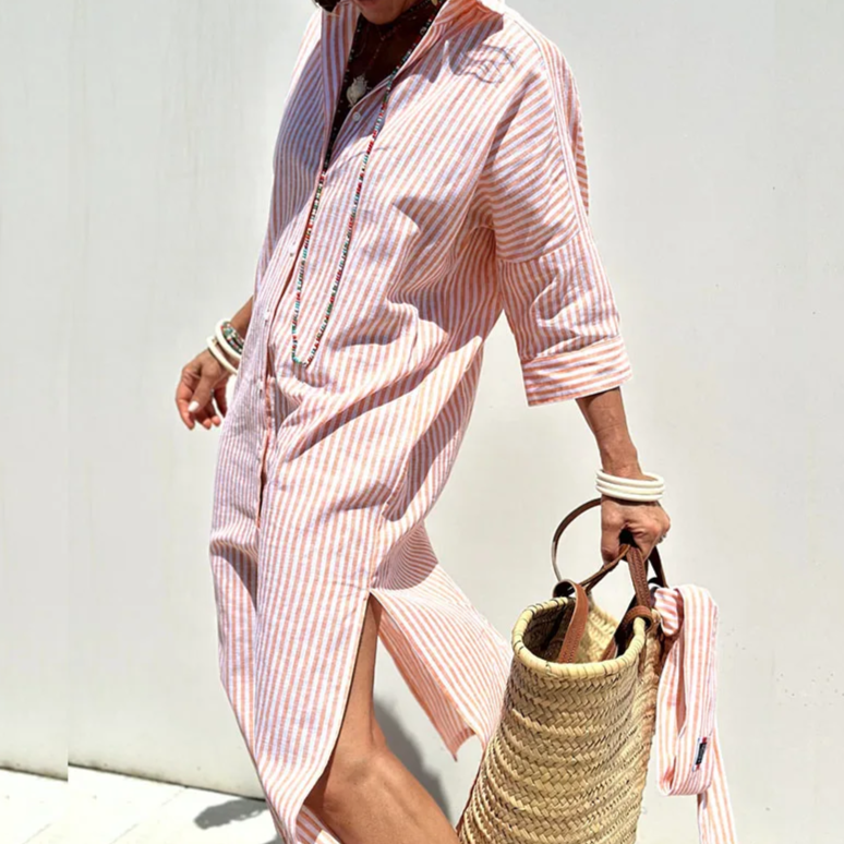 Rosie | Shirt dress with striped pattern