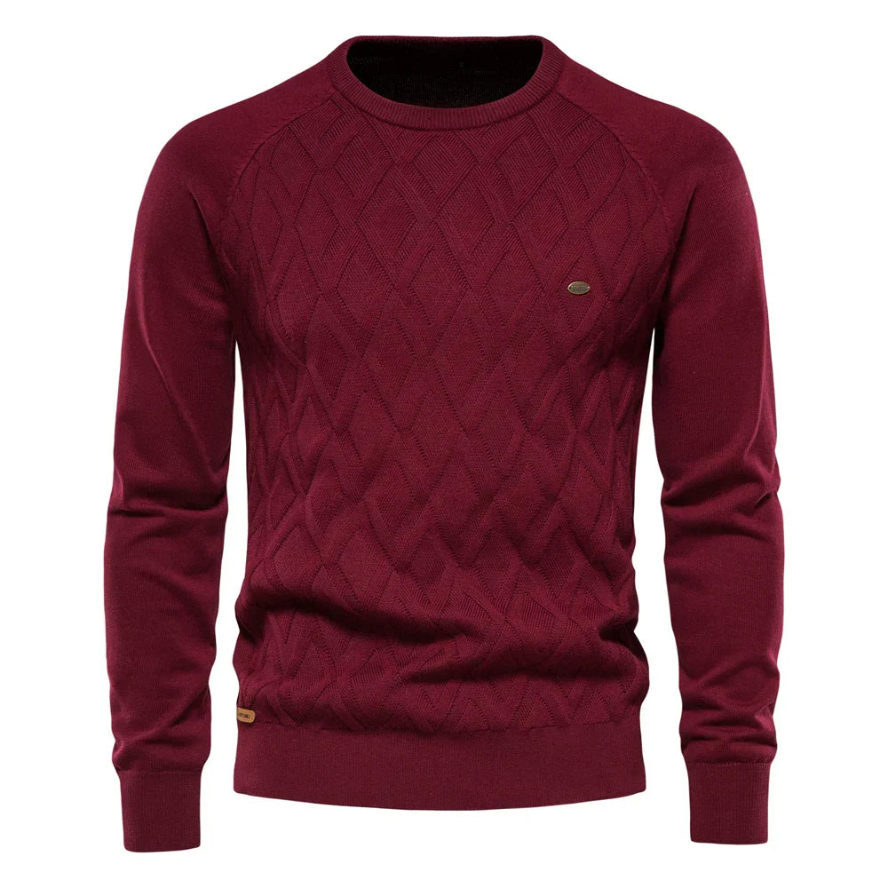 Leon | Timeless jumper for men with diamond pattern