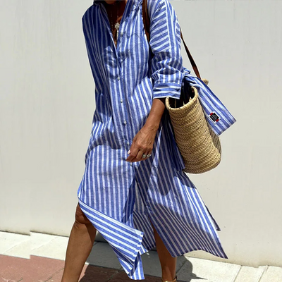 Rosie | Shirt dress with striped pattern