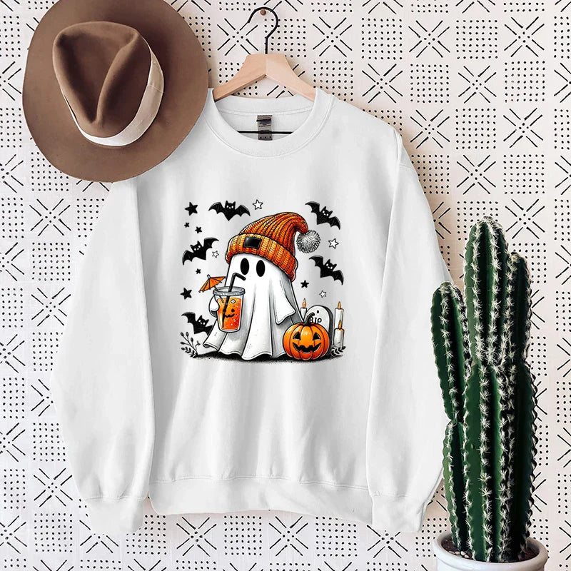 NovaWeen | Cosy Halloween sweatshirt with ghost print