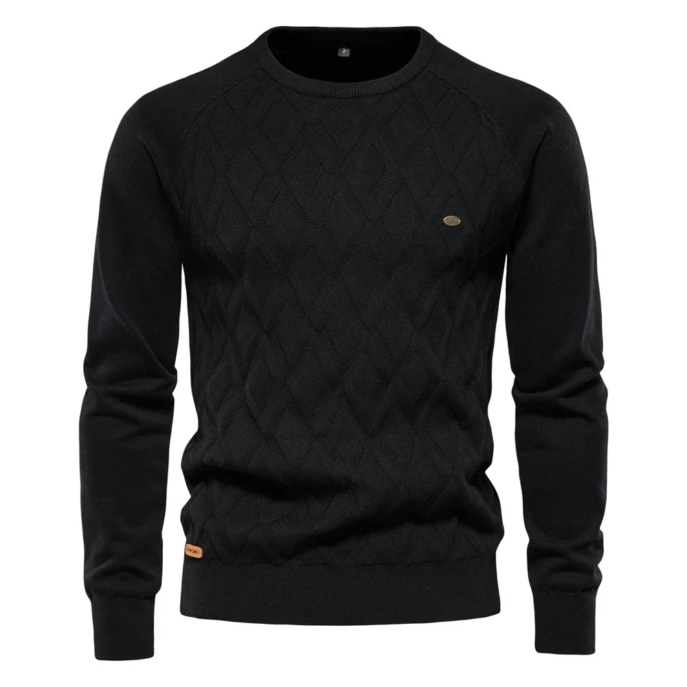 Leon | Timeless jumper for men with diamond pattern