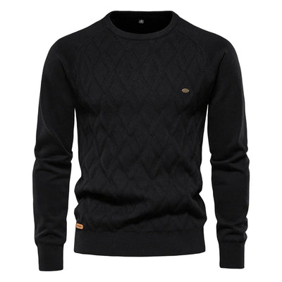 Leon | Timeless jumper for men with diamond pattern
