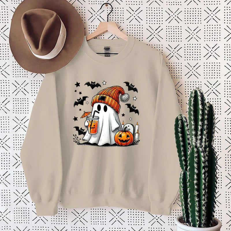 NovaWeen | Cosy Halloween sweatshirt with ghost print