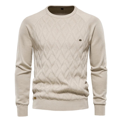 Leon | Timeless jumper for men with diamond pattern