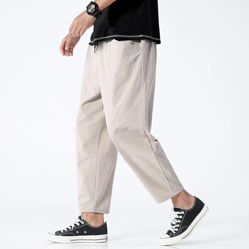 Urban cropped cotton trousers