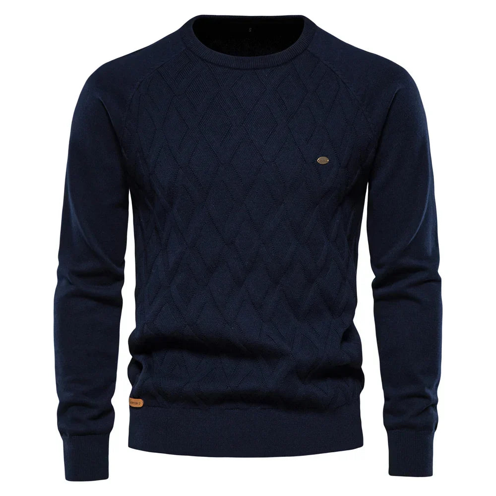Leon | Timeless jumper for men with diamond pattern