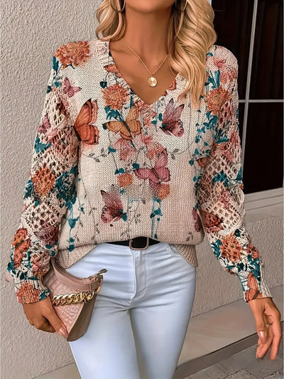 Jonas | Classic jumper with floral pattern