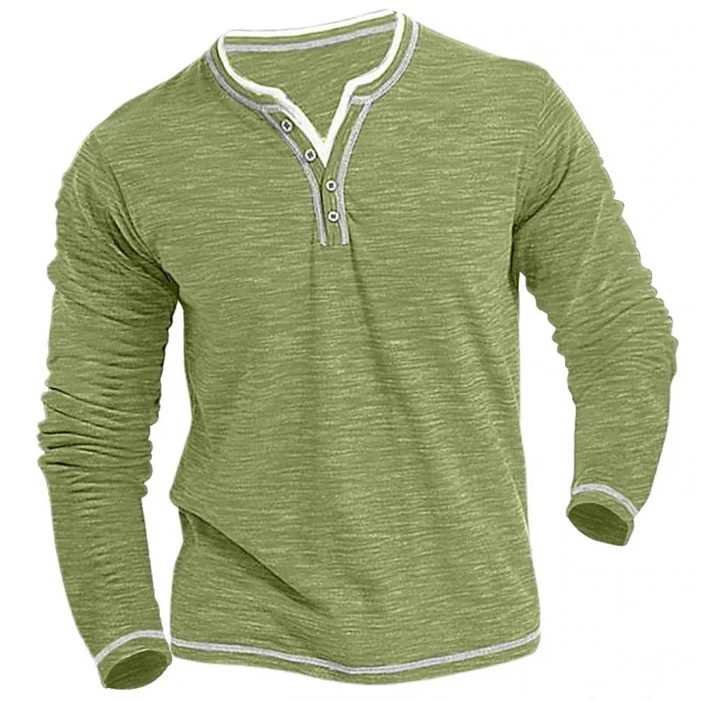 Lukas | Men's long-sleeved shirt with V-neck