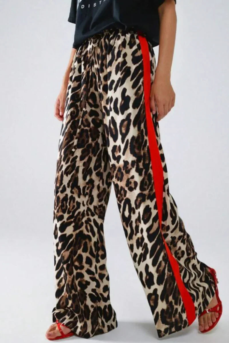 Claudia | Stylish trousers with leopard print and stripes