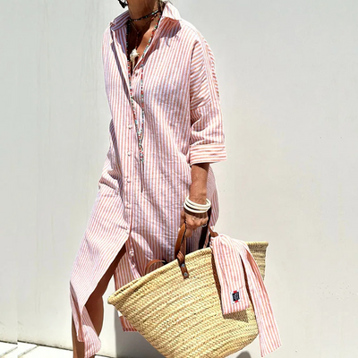 Rosie | Shirt dress with striped pattern