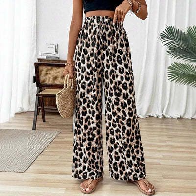Marina | Lightweight trousers in a trendy leopard print