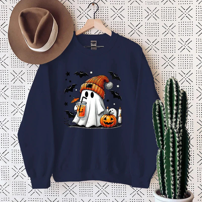 NovaWeen | Cosy Halloween sweatshirt with ghost print