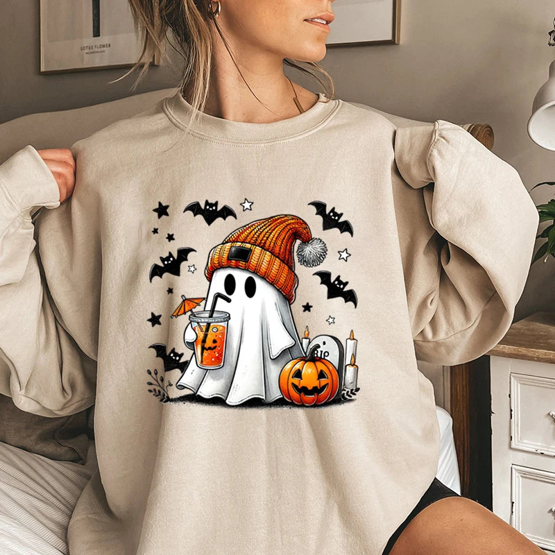 NovaWeen | Cosy Halloween sweatshirt with ghost print