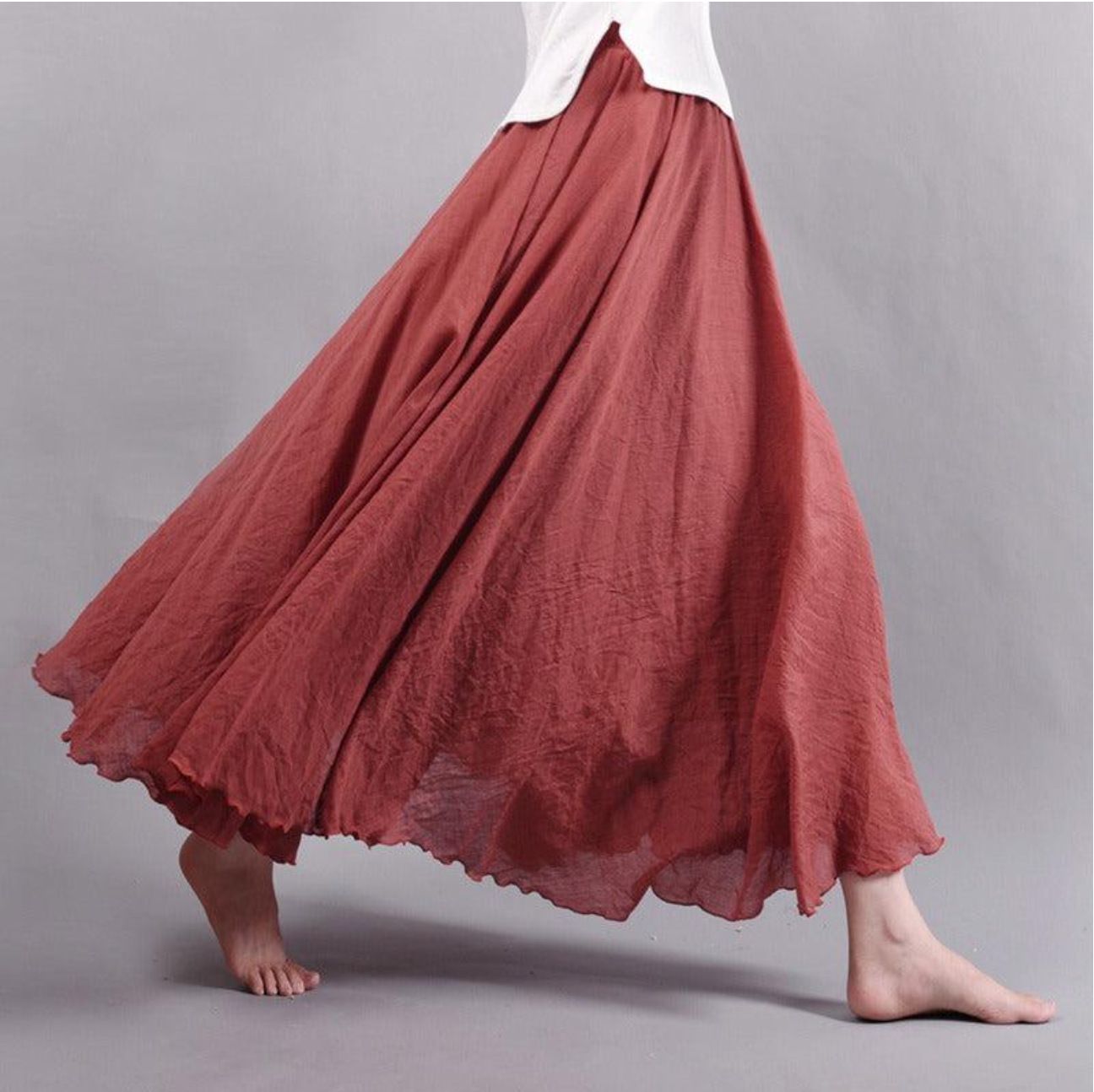 Ellery | Long breathable skirt in pure linen