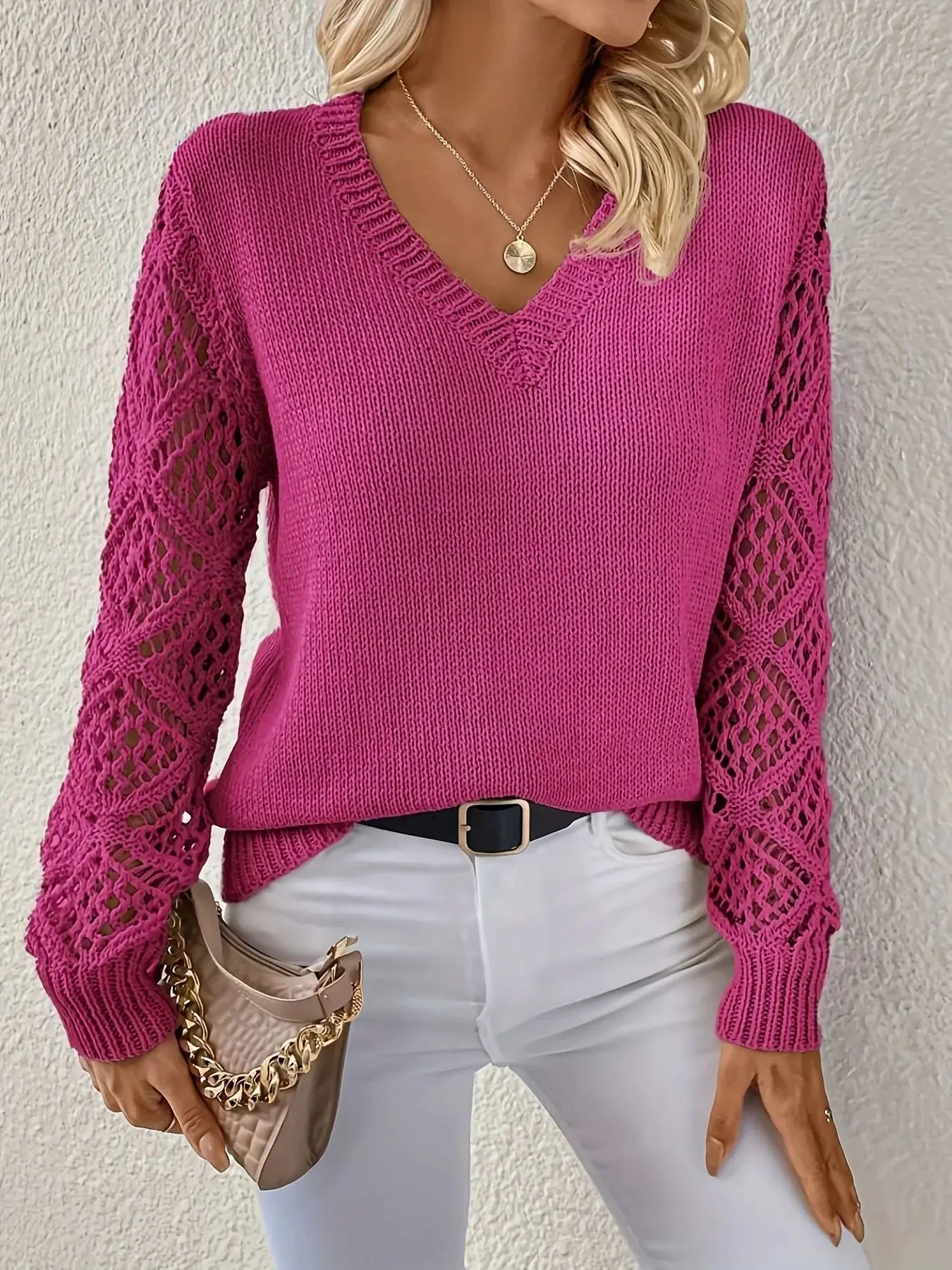 Le Clair | Casual knitted jumper with V-neckline