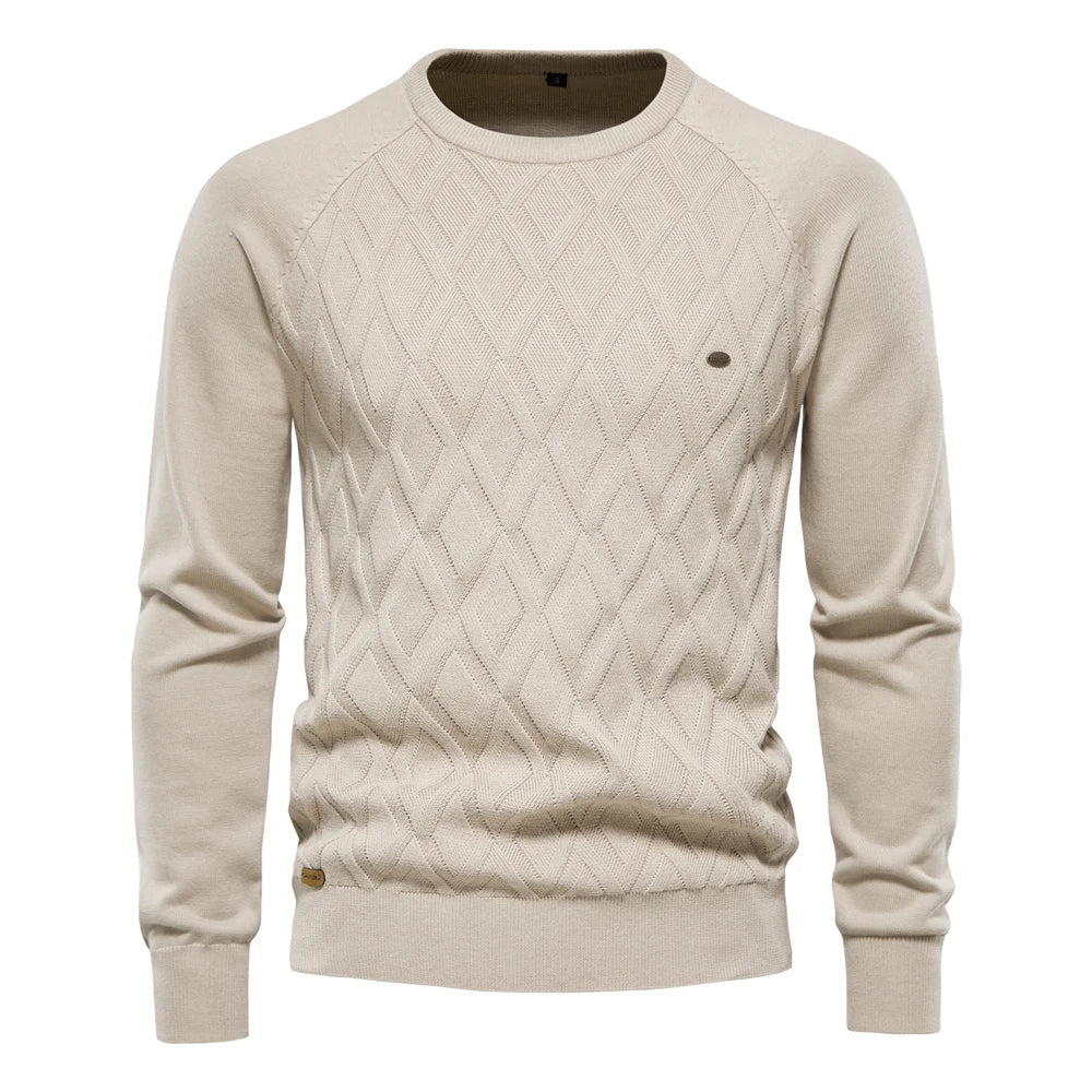 Leon | Timeless jumper for men with diamond pattern