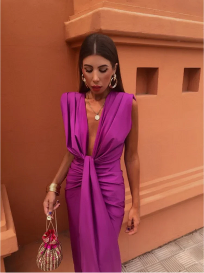 Serena | Party dress with plunging neckline