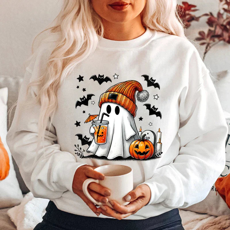 NovaWeen | Cosy Halloween sweatshirt with ghost print