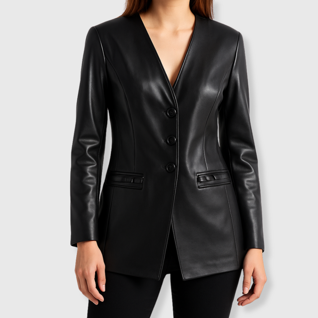 Elena | Iconic leather jacket with a modern design
